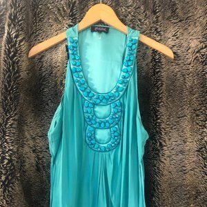 Hale Bob Teal Silk Top, Size L